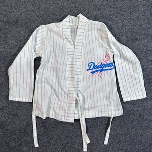 Vintage Sears MLB Los Angeles Dodgers Pinstripe Pajama Top Kids Size 8 S